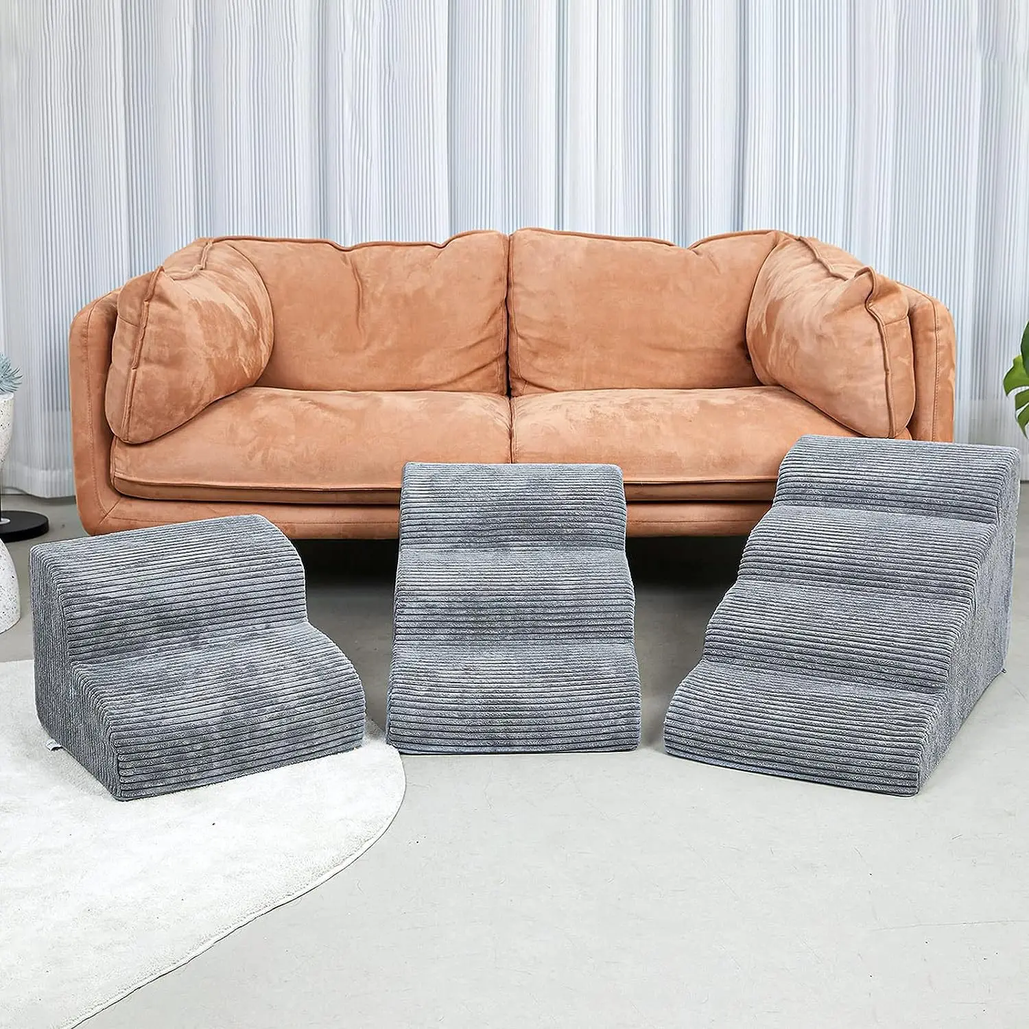 

Pet Ladder Dog Up and Down Bed Steps Cat Small Medium Dog Stairs Sponge Removable Juguetes Para Gatos