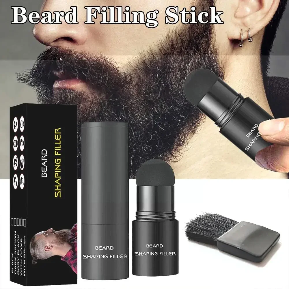 Hair Filler Beard Thicken Powder Mustache styling Pen + Brush For Temporary Facial Hair Color Fillers Hair Regrowth Powders