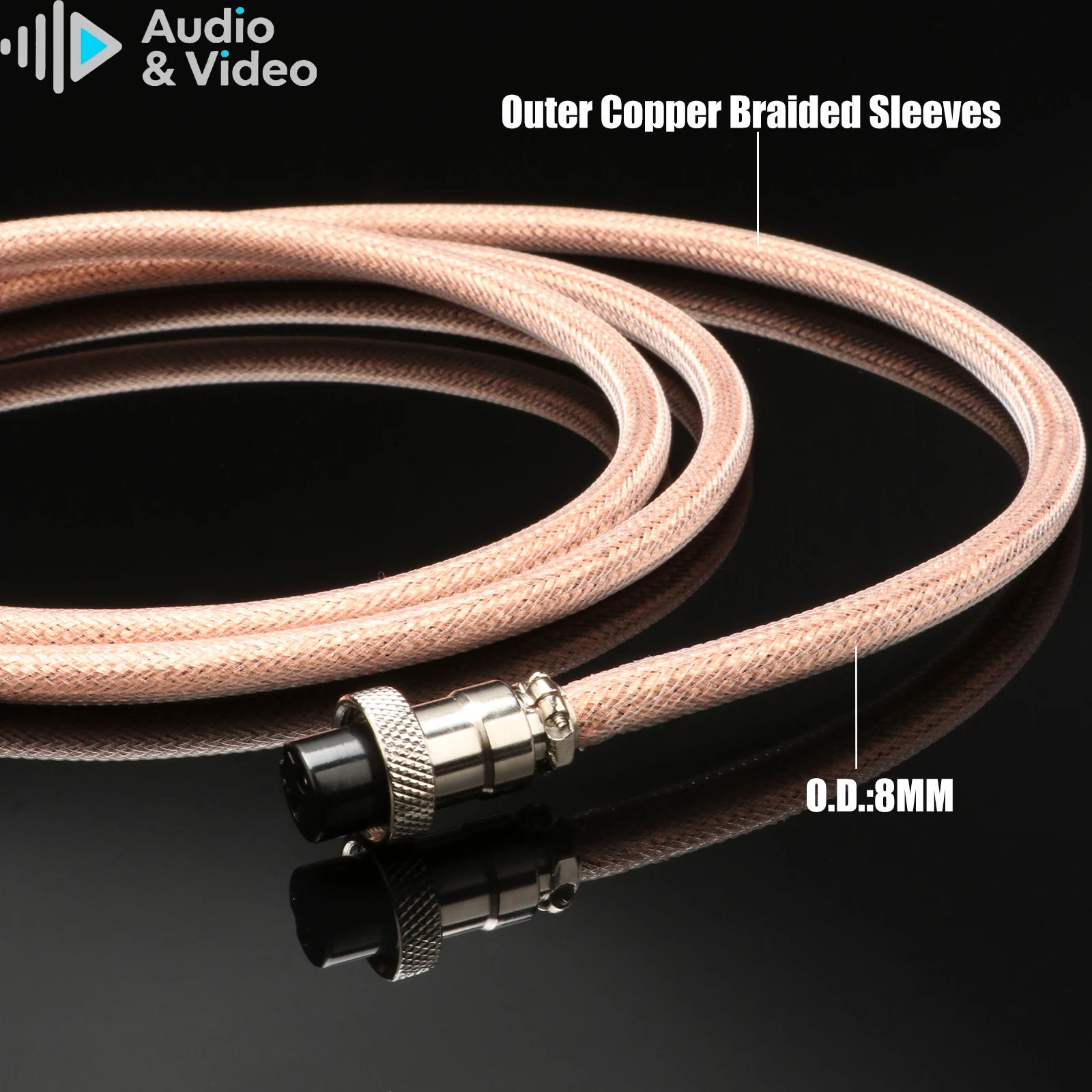 HIFI Pure Copper GX16-2P TO DC2.5 DC2.1 Cable GX12 to DC2.1 DC2.5 Phono Cable Amplifier Linear Power Supply Output Upgrade Line