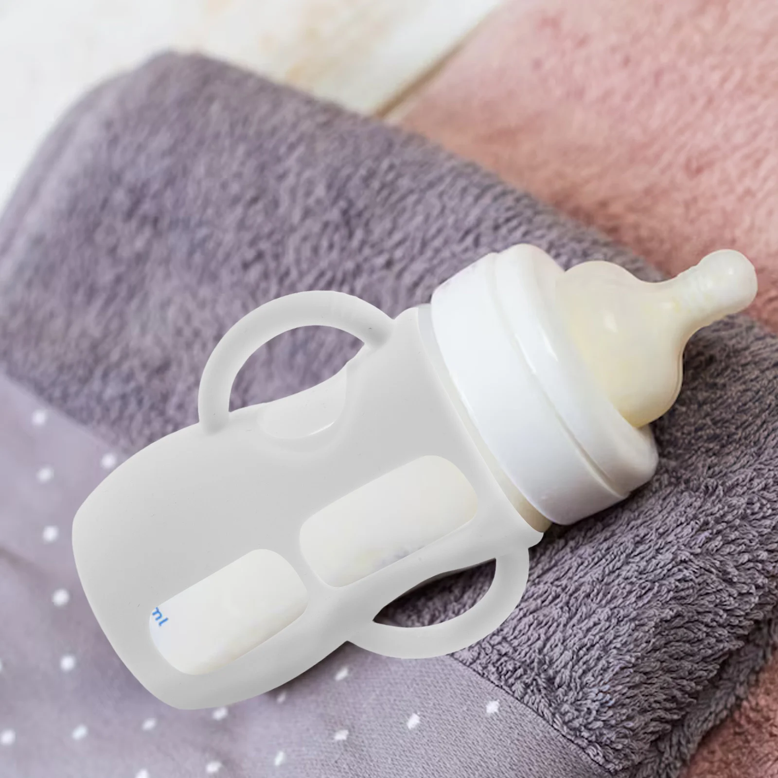 قطعتان من أغطية حماية لزجاجة الأطفال المصنوعة من السيليكون، حامل زجاجة الرضاعة المحمول المضاد للتسرب المتوافق مع Avent #2