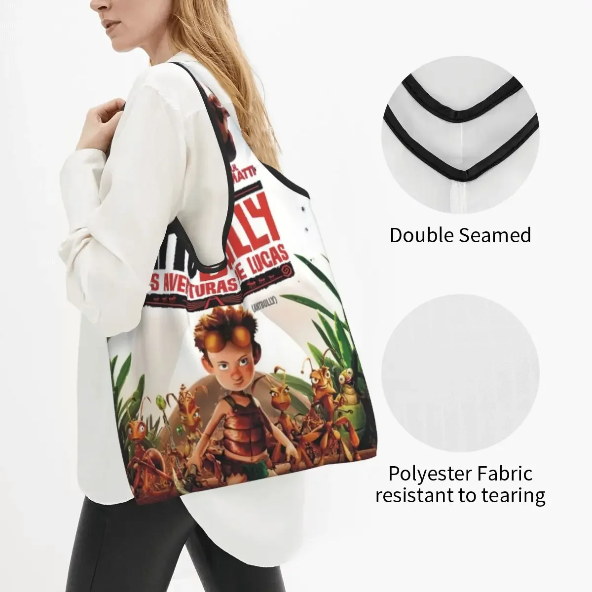 Custom Recycling The Ant Bully Shopping Bag Women Tote Bag Portable American Animated Films Grocery Shopper Bags