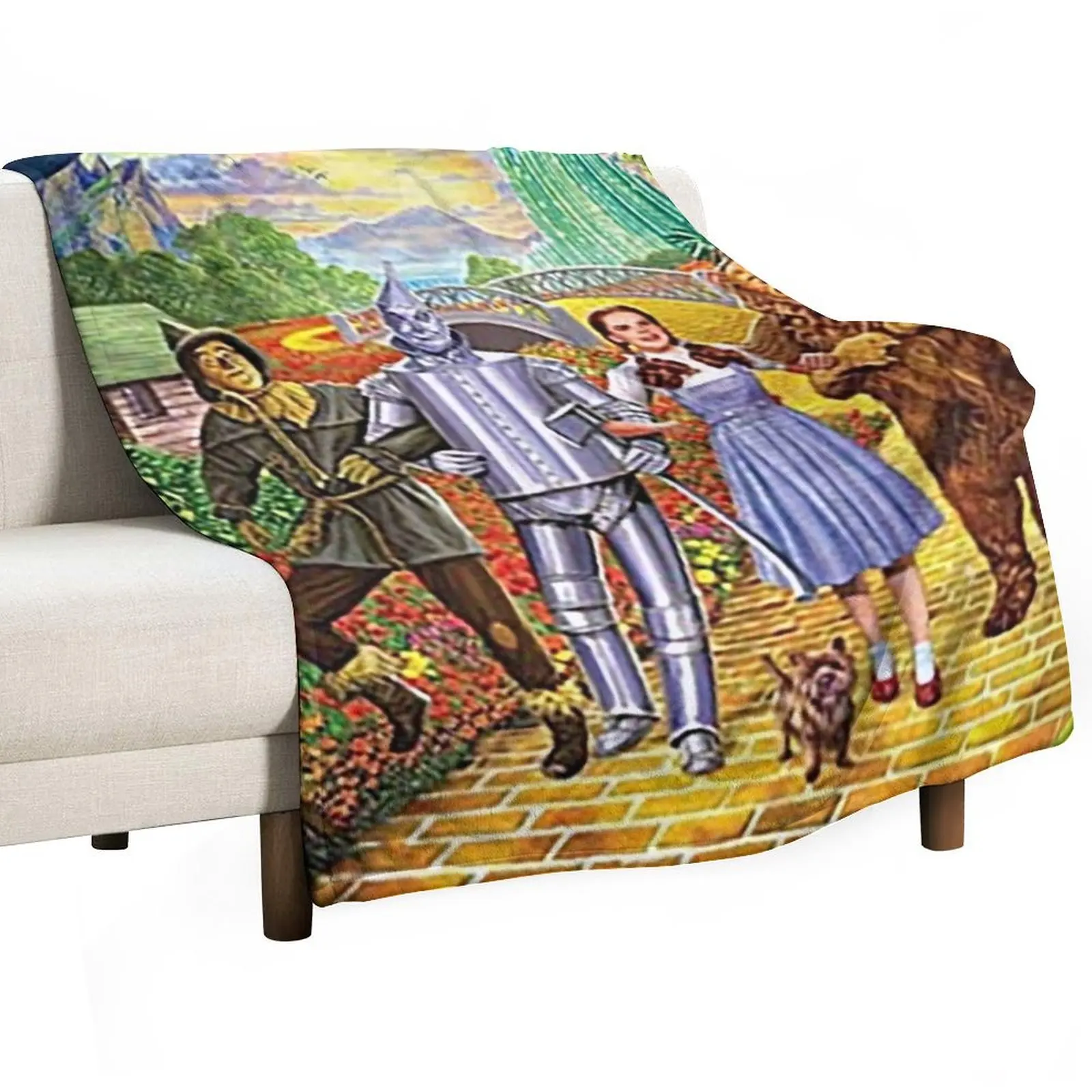 

Follow The Yellow Brick Road - Wizard Of Oz Throw Blanket Soft Home Decor Blanket for Couch Bedroom