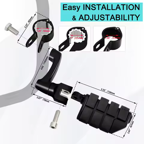 Motorcycle Adjustable Highway Foot Pegs 1" 1.25" 1.38" Bracket Kit For Honda Harley Touring Softail Sportster 883 Road King Dyna
