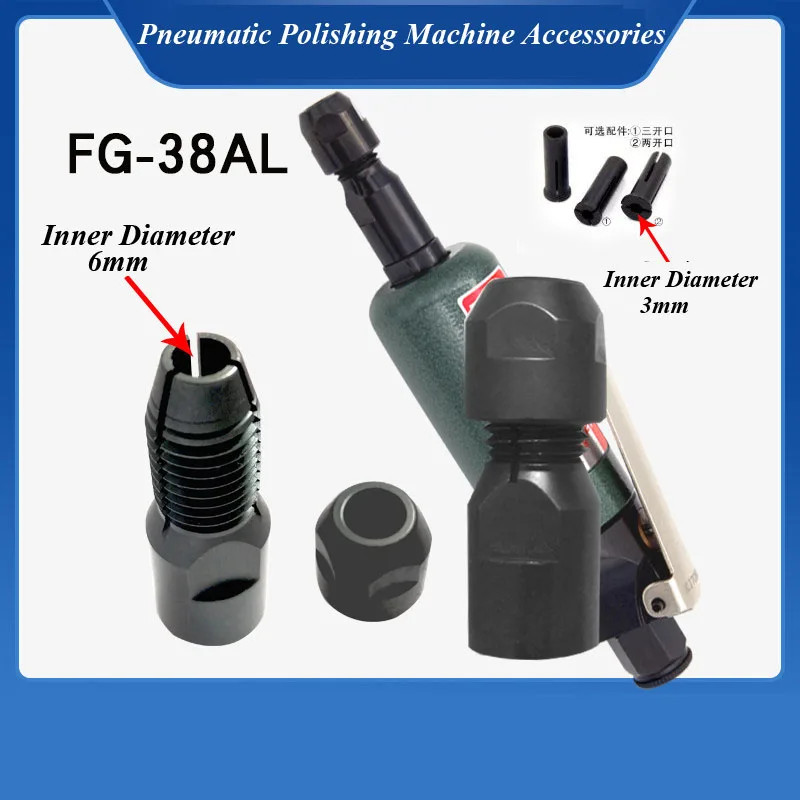 Pneumatic polishing machine accessories for FG-38AL Pneumatic clamp locking nozzle ID3/6mm Multiple universal precision nuts