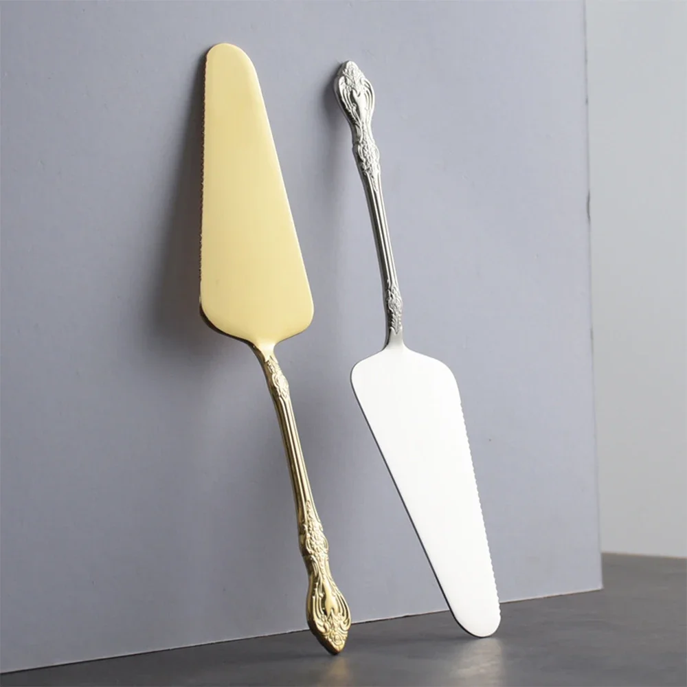 New Gold Cake Shovel Spatula Baking Pastry Tools Wedding Cake Serve Party Cake Decorating Shovel Restaurant Silverware