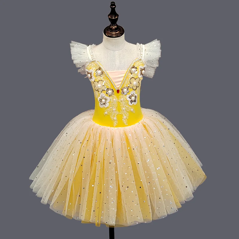 Children's ballet skirt, girls' dance skirt, ballet dancer costume, school dance program, stage collective performance costume