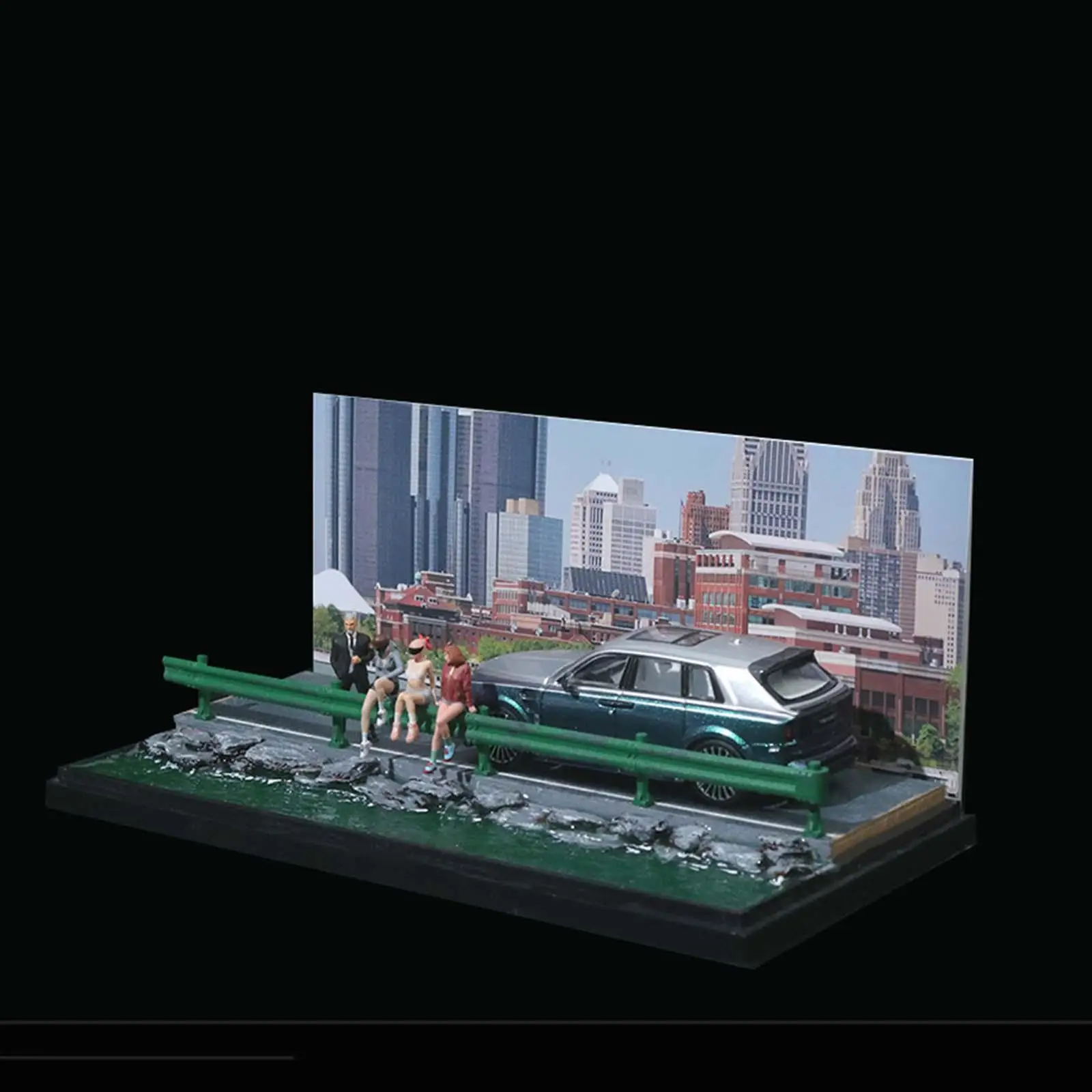 

1/64 Car Scene Model Display Case Simulation Gift Park Backdrop Scene Car Scene Diorama for Car Model Tiny Figure Collections