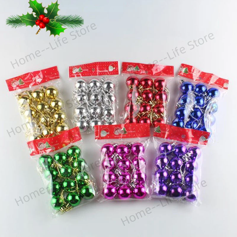 

3CM 12PCS Classic Fashion Plastic Christmas Ball Pendant Drop High Quality Electroplated Bright Christmas Tree Decoration