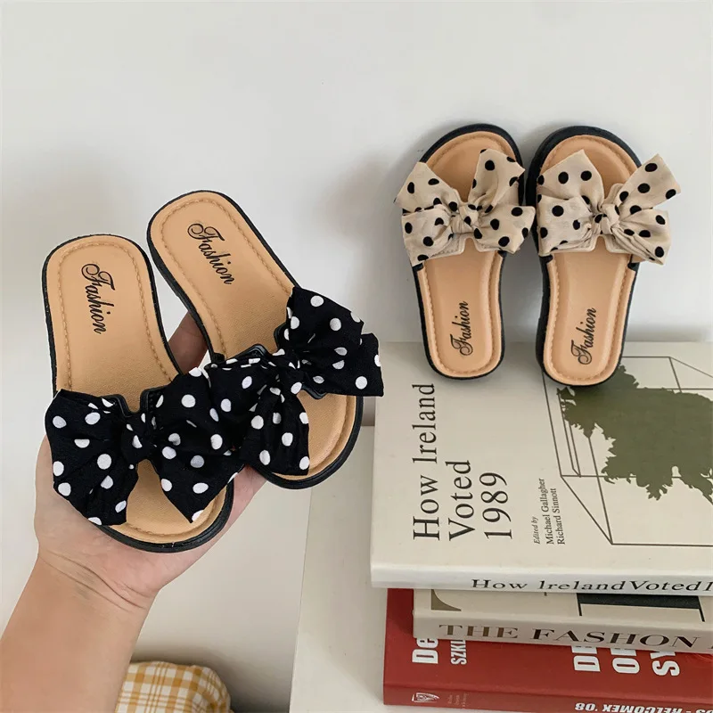 Fashion Bowknot Kids Slippers, Non-slip Soft Sole Summer Sandals for Medium & Older Girls, Indoor & Outdoor Beach Slides - view 4