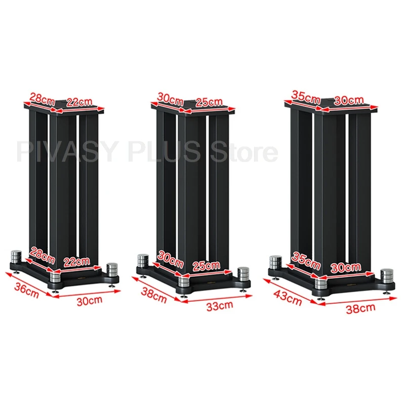 20-80cm Speaker Stand 5x5CM Steel Frame Audio Stand Round Base Safe Speaker Shelf For Bookshelf Satellite Surround Sound System