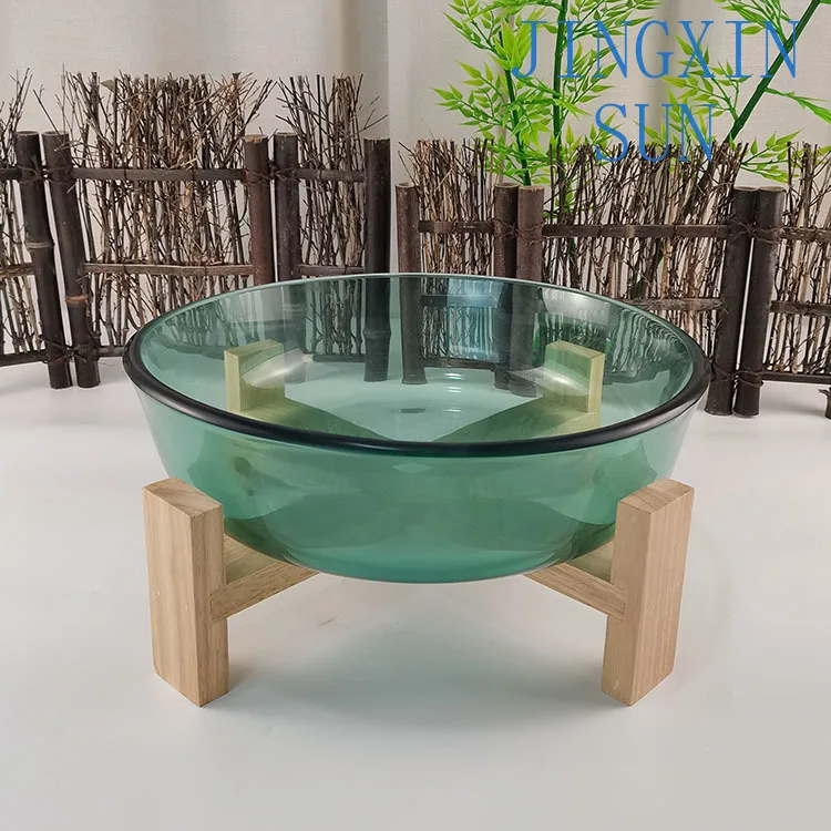 Thickened tempered glass Buffet Fruit salad Display plate Buffet restaurant Hotel with stand