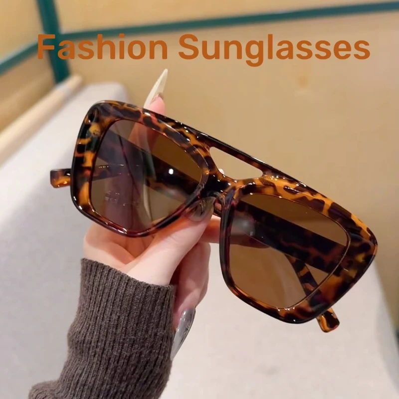 Trendy and Personalized Double Beam Full Frame Sunglasses UV400 Shades Eyewear Outdoor Sunscreen and Eye Protection Glasses