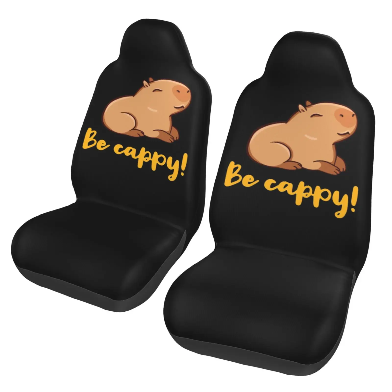 Be Capybara Interesting Print Car Seat Covers Set of 2 Front Bucket Seat Protector Accessories Universal Fit Most Cars Trucks