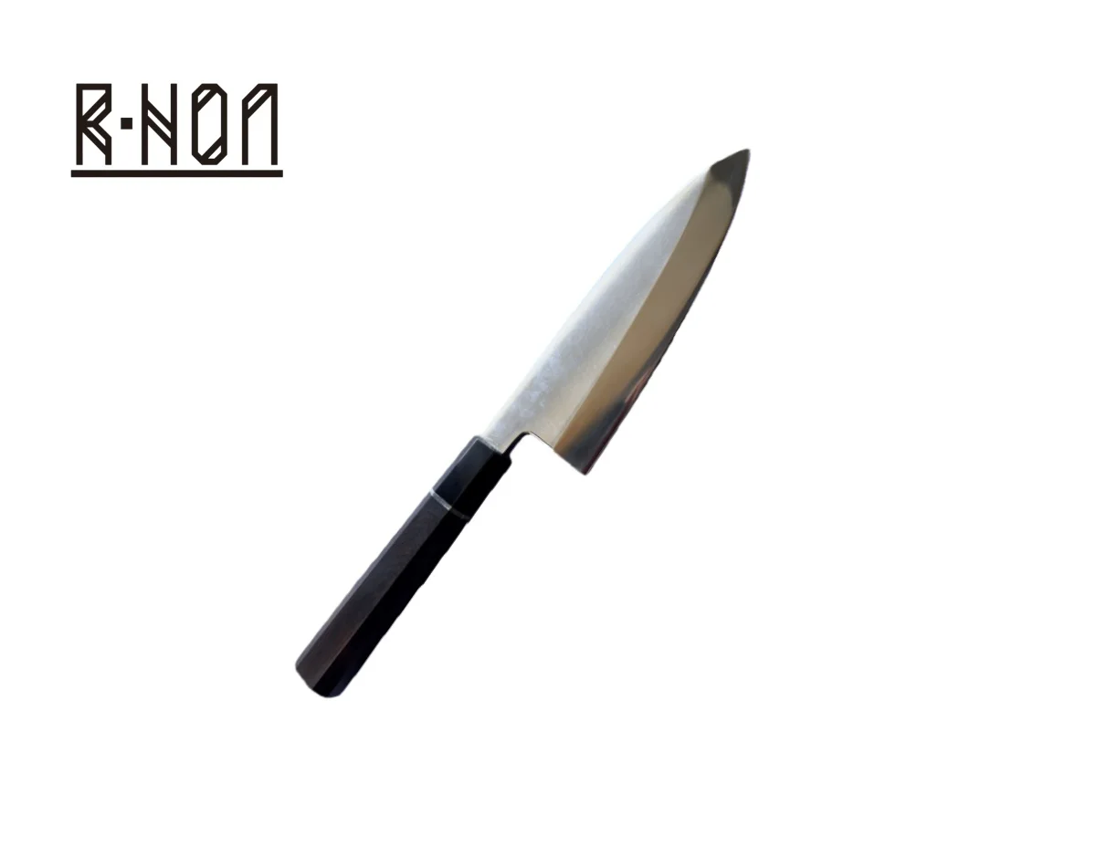 RHON 7/8.5inch Deba Knife Sharp Chef Cleaver Sashimi Slicing Fish Cutting 10Cr15MoV Steel Blade Kitchen Knives Ebony Wood Handle
