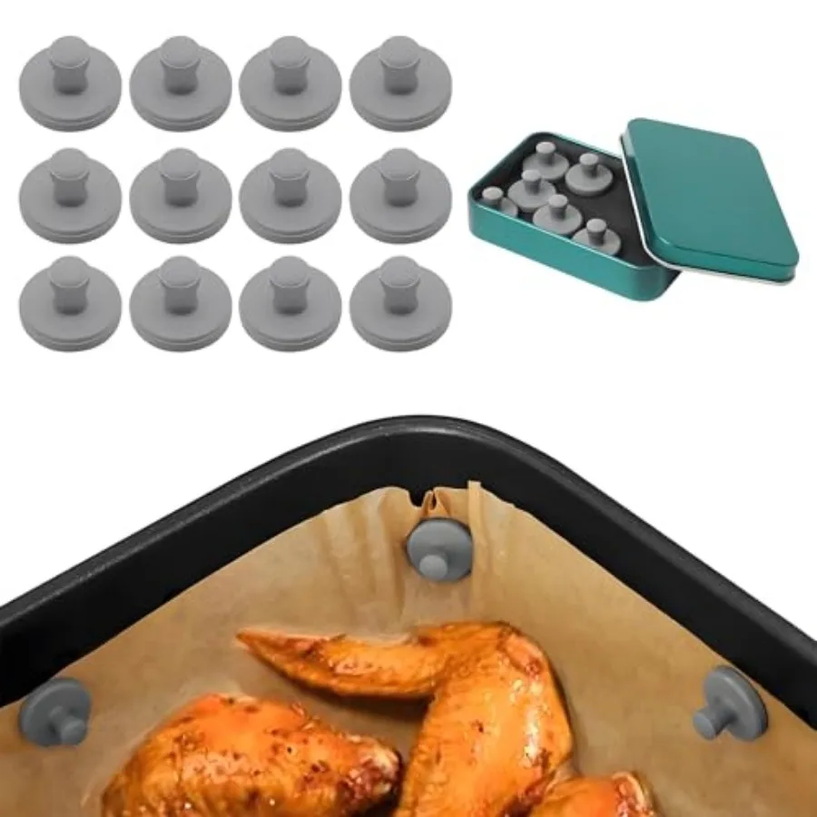 

Air Fryer Magnets for Parchment Paper, Lock Disposable Paper Liner Safely, Prevents Burning and Food Covering, Heat-Resistant A