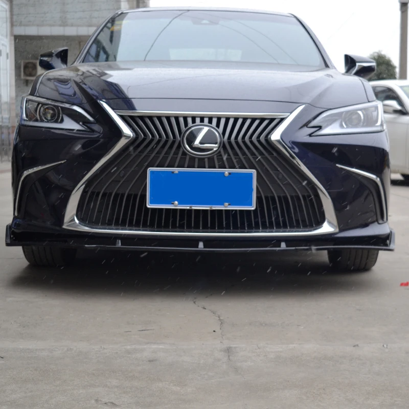 New Design Front Bumper Lip Diffuser Splitters Body Front Lip For LEXUS ES 200 260 300 2018 to 2022 By Carbon Fiber Glossy Black