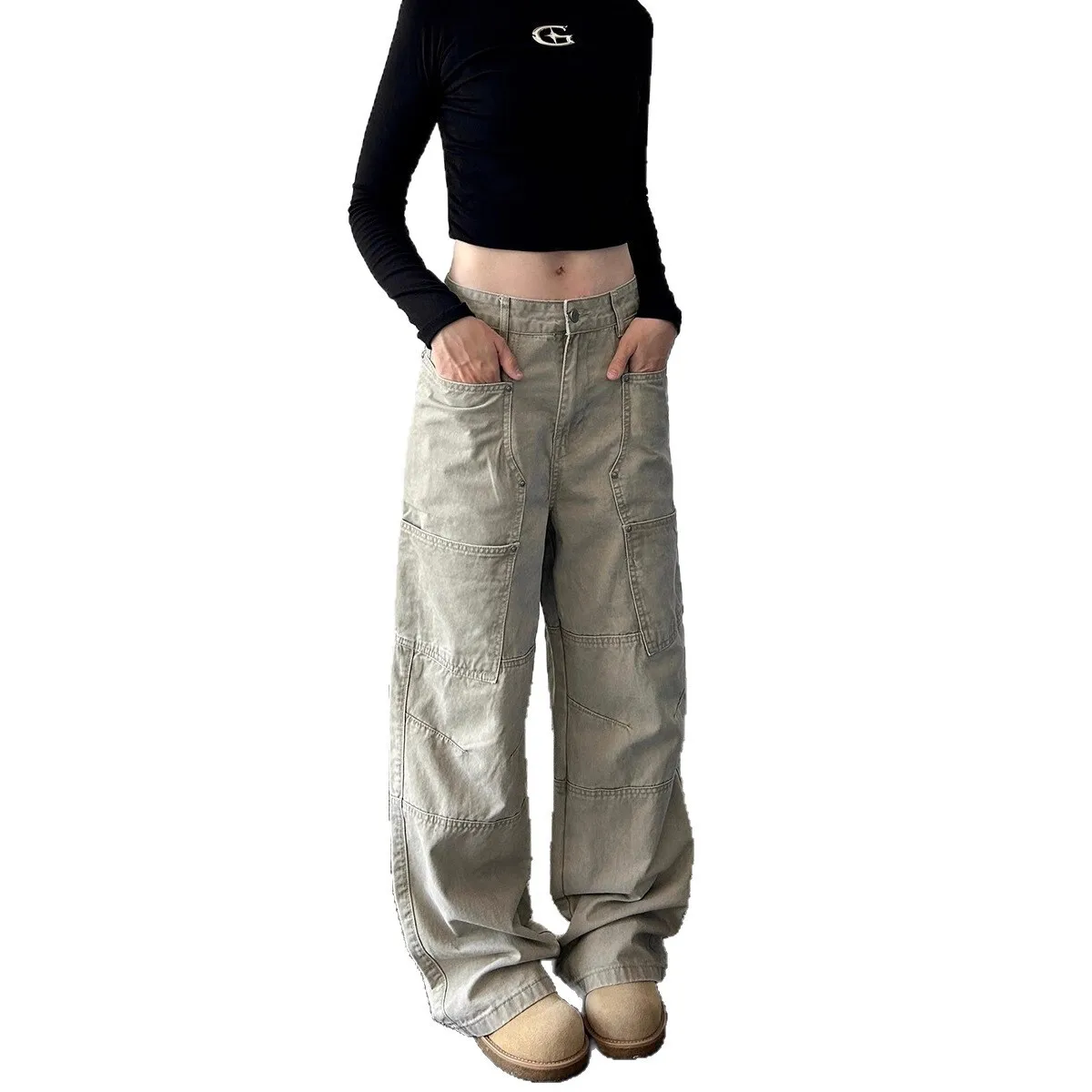 Women Jeans 2025 Autumn Cleanfit Pants Retro Design Unisex High Waist Wide Leg Straight Fit Loose Versatile Casual Trousers