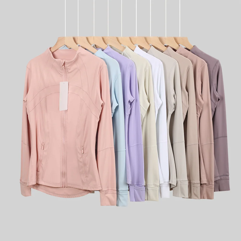 Nova Jaqueta Feminina de Yoga com Zíper, Leve, de Secagem Rápida, Esportiva, Fina, para Noite, Verão, Casual, Fitness, Roupa Externa