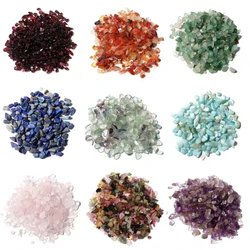 100g/pack No Hole Natural Chips Gravel Stone Irregular Fluorite Amethysts Garnet Beads For Jewelry Making Fish Tank Decoration