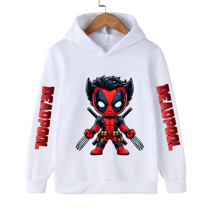 New Deadpool Children Hoodies Girl Boy Kids Pullover Autumn Winter Fashion Clothing Cartoons Casual Clothes Kid Tops Sweatshirts