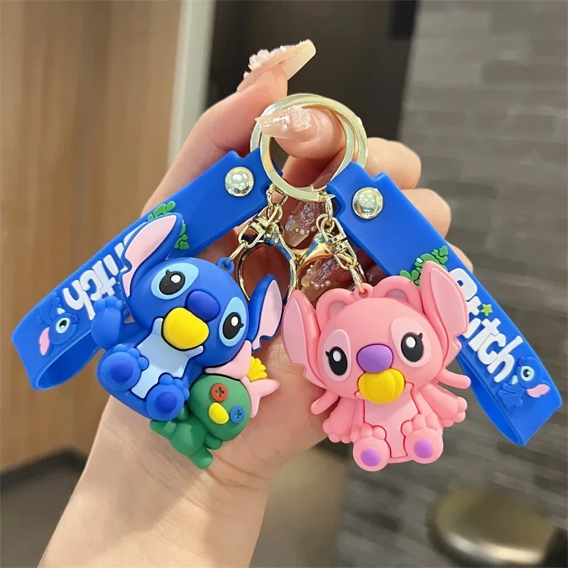 Creative Disney Cartoon Stitch and Scrump Figure Keychain Car Pendant Bag Wholesale Special Gifts Key Holder Tag