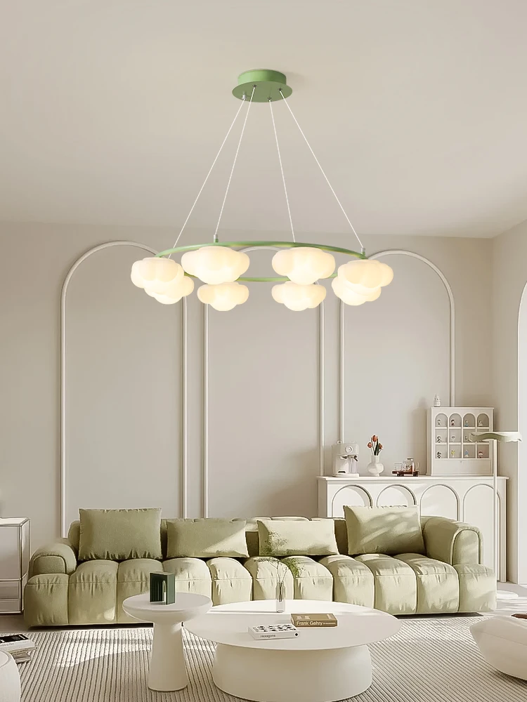 

The product can be customized.Full-spectrum eye-protection cloud chandelier simple cream wind living room lamp children