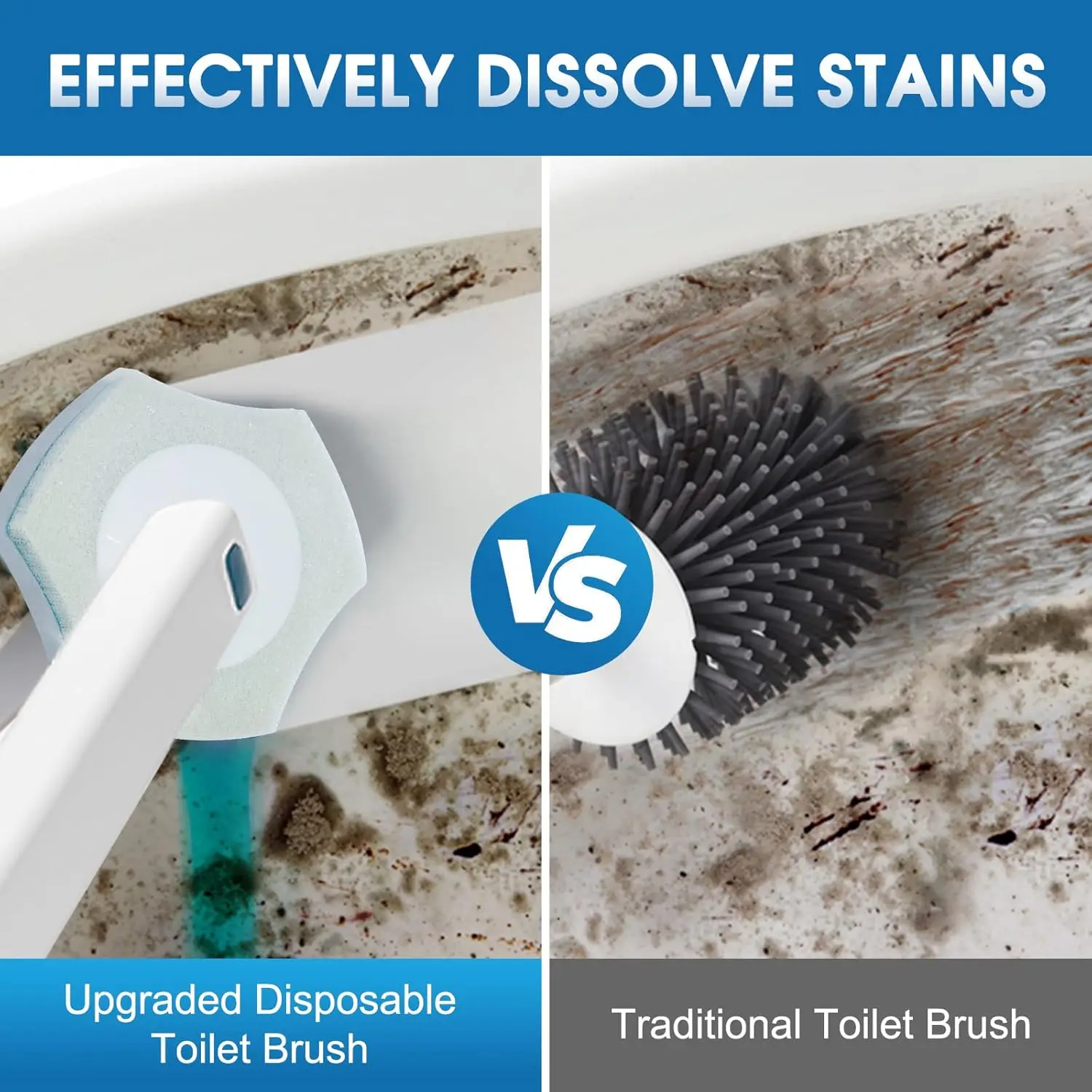 Disposable Toilet Brush Refills 32 Count - Deep Cleaning Pads with Sponge Head for Toilet Bowl view 3