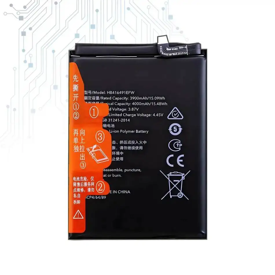 Good Low-Temperature Performance Mobile Phone Battery 4000Mah For Huawei Honor X40i Play 6T Pro 7T HB416491EFW