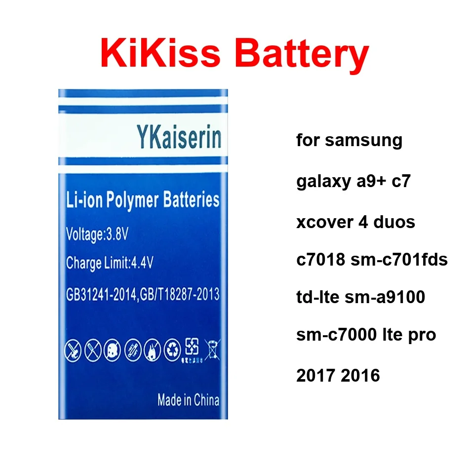 

EB-BA910ABE EB-BC700ABE Battery For Samsung Galaxy A9+ C7 Xcover 4 Duos C7018 SM-C701fds TD-Lte SM-A9100 SM-C7000 Lte Pro 2017