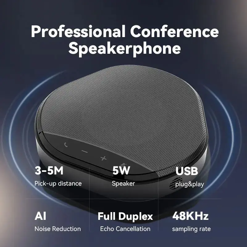 

Microphone Speaker 360° Omnidirectional Voice Pickup Noise Reduction for Conference Home Office Computer