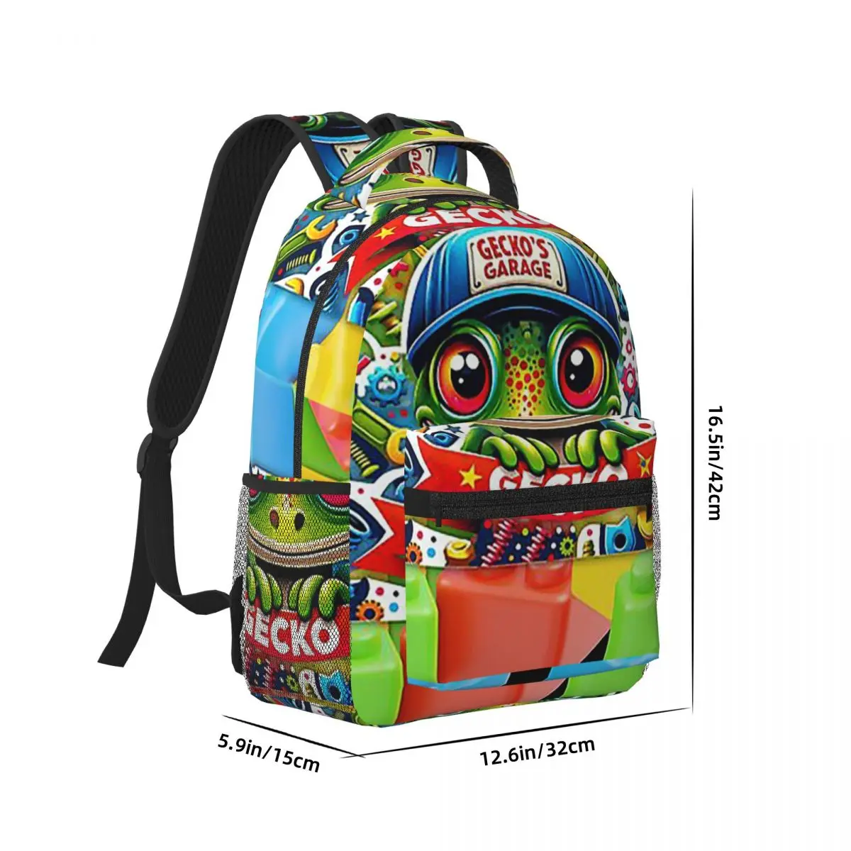 Geckos Garage Woman Backpacks Boys Girls Bookbag Fashion Students School Bags Portability Travel Rucksack Shoulder Bag