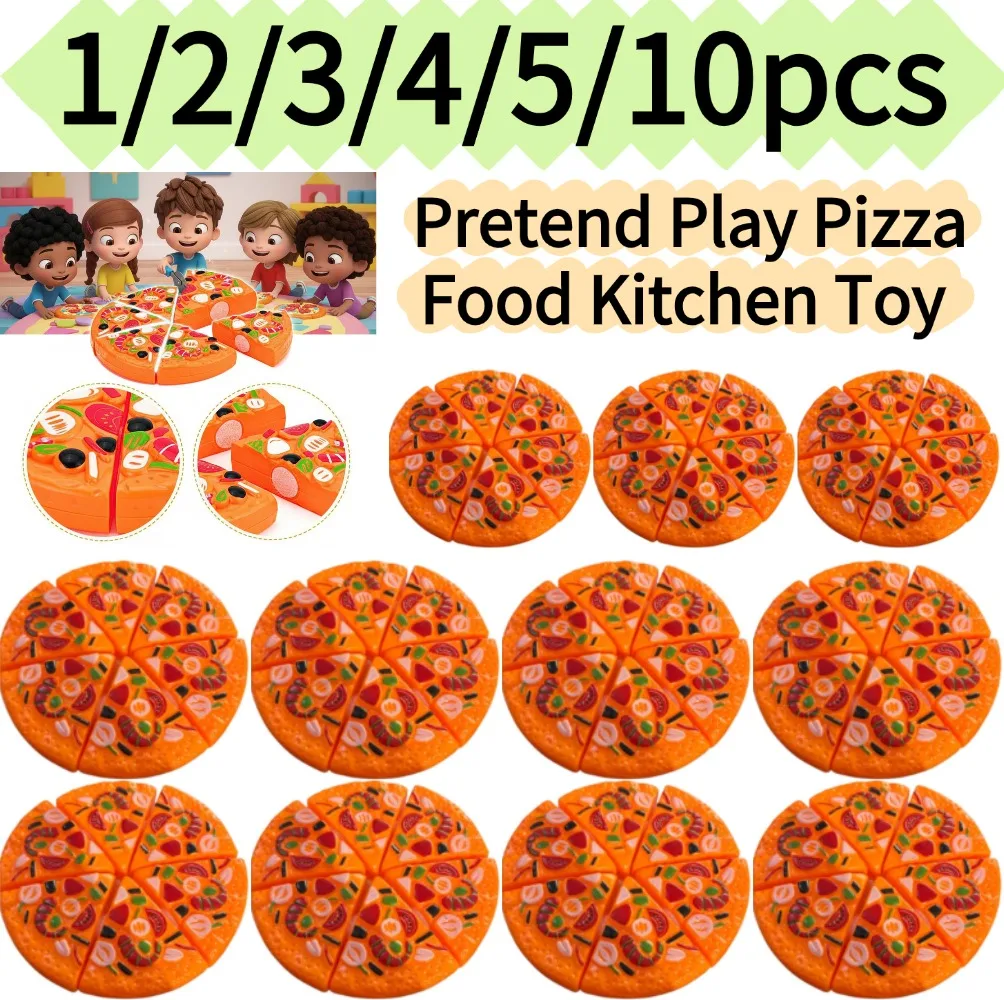 1/2/3/4/5/10pcs Kids Simulation Food Kitchen Toy Pretend Play Pizza with Cutter Children Interactive Toys Birthday Gifts