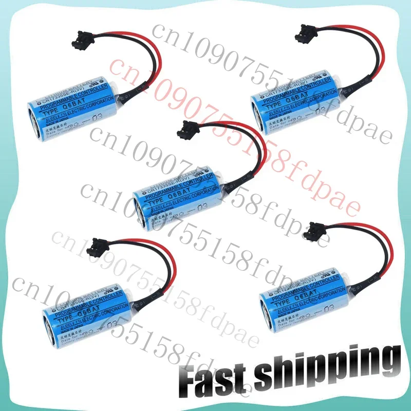 

Premium 5Pcs Mitsubishi CR17335SE-R(3V) 1800mAh Q6BAT CNC PLC Battery + Plug CR17335SE-R