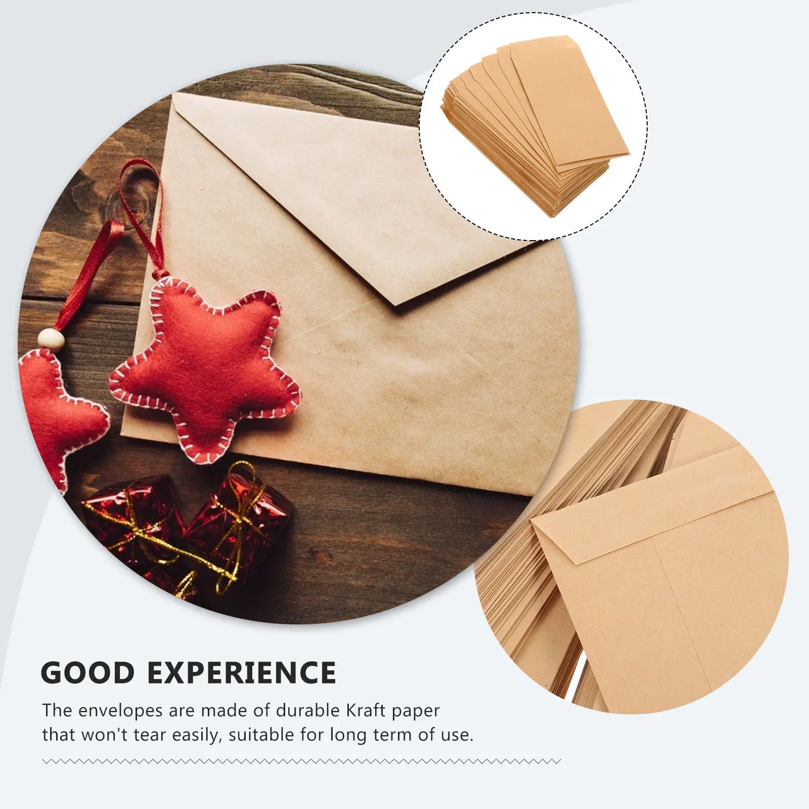 100Pcs Kraft Envelope Tear Resistant Envelopes For Cash Budget Seed Small Blank Money Storage Mini Keys Tickets