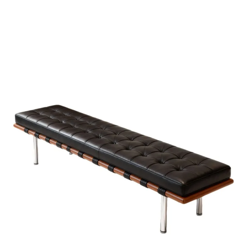 

Light luxury modern designer living room shoe changing stool leisure chair recliner cloakroom bench leather sofa chair