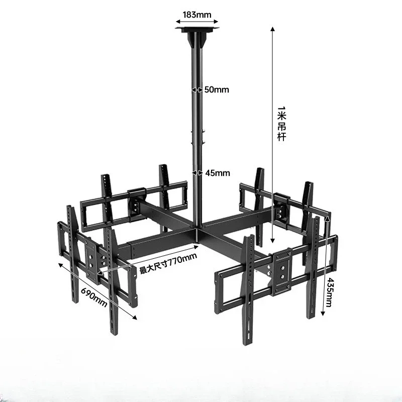 TV hanger retractable rotating hanging hanging double screen wall