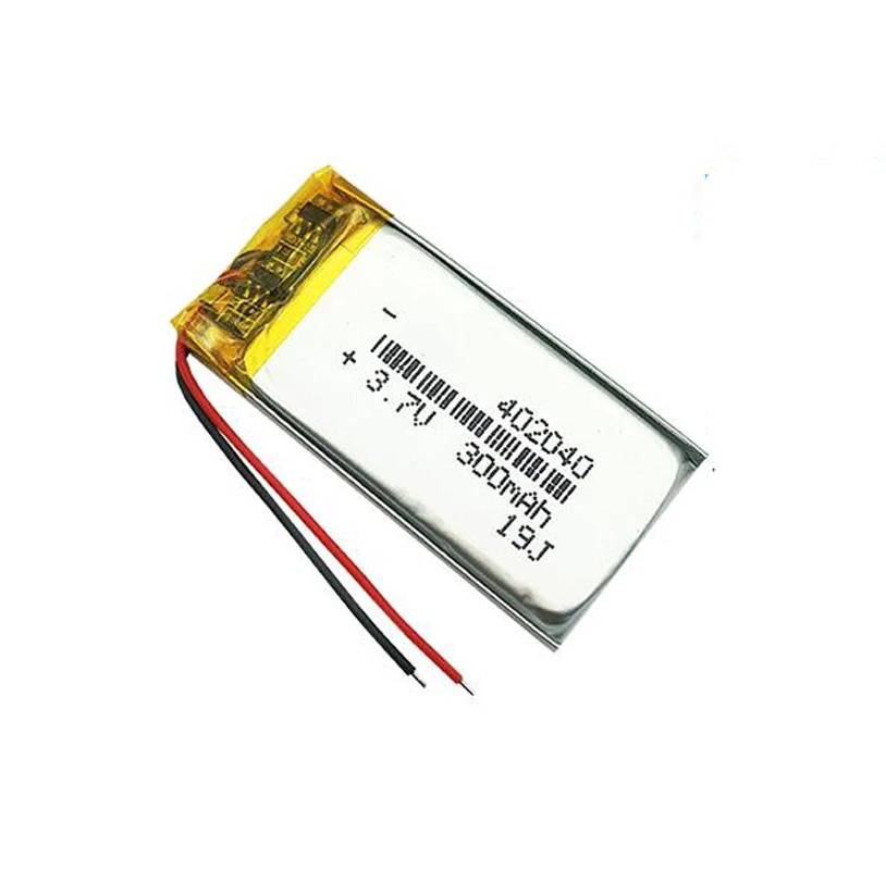 2pcs/lot 3.7V 300mah Rechargeable Lithium Polymer Battery 402040 for Bluetooth Headset Voice Recorder Smart Watch Batteries