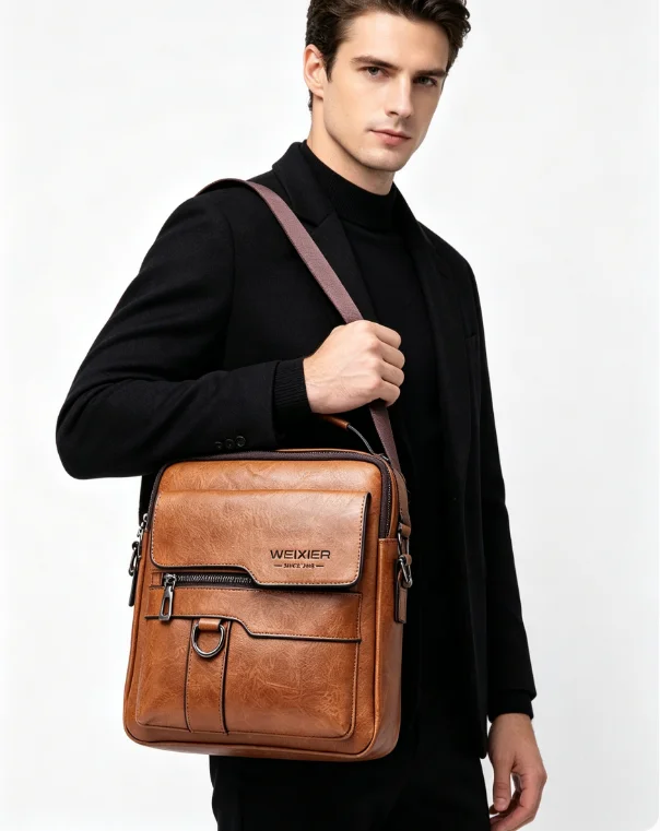 Men's Durable Shoulder Bag High Quality Leather Cross Body Sling bags Travel Crossbody Fashion Pack for Male Мужская сумка Bolsa