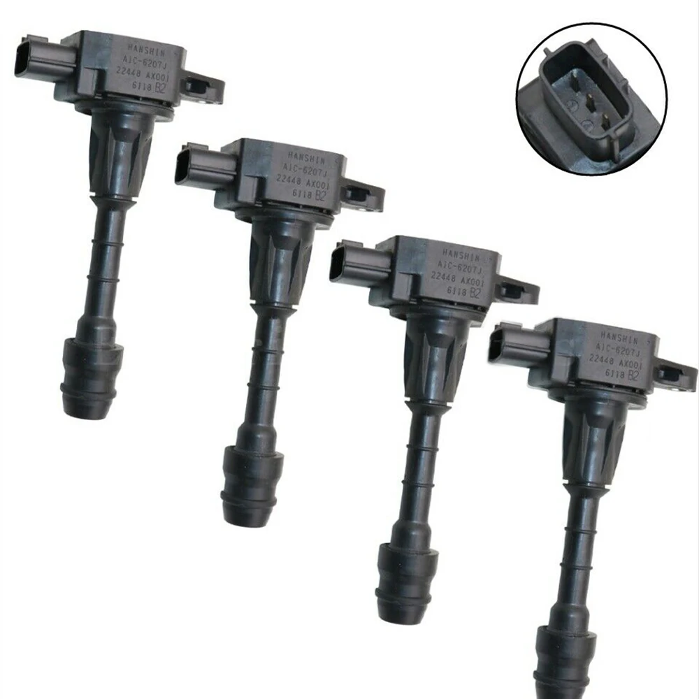 

4Pcs UF702 Ignition Coil for Nissan Cube March III Micra 03-10 22448AX001 22448-AX001