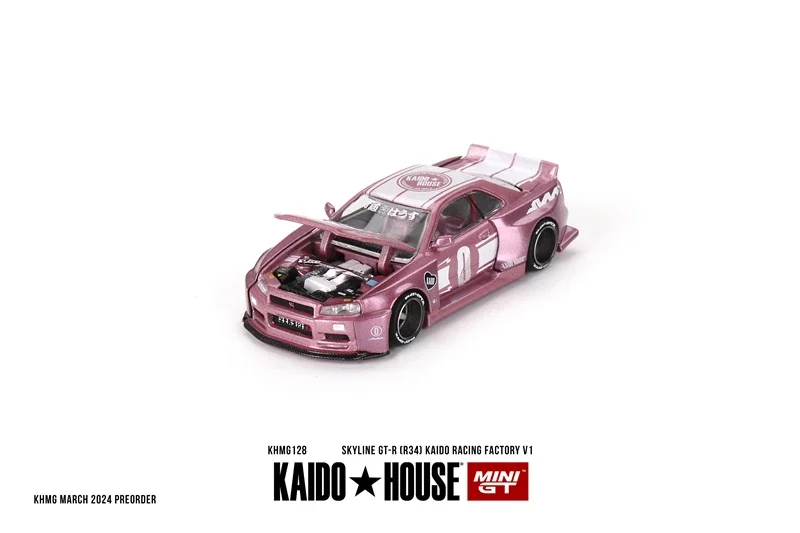 카이도 하우스 x 미니 GT 1:64 스카이라인 GT-R (R34) KAIDO RACING FACTORY V1 다이캐스트 모델 자동차