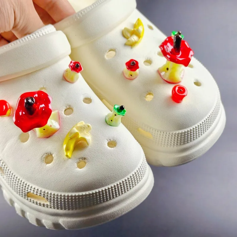 

10PCS 3D Detachable Fresh Simulated Fruit Apple Core Shoe Charms Set DIY Three-Dimensional Accessory for Shoes