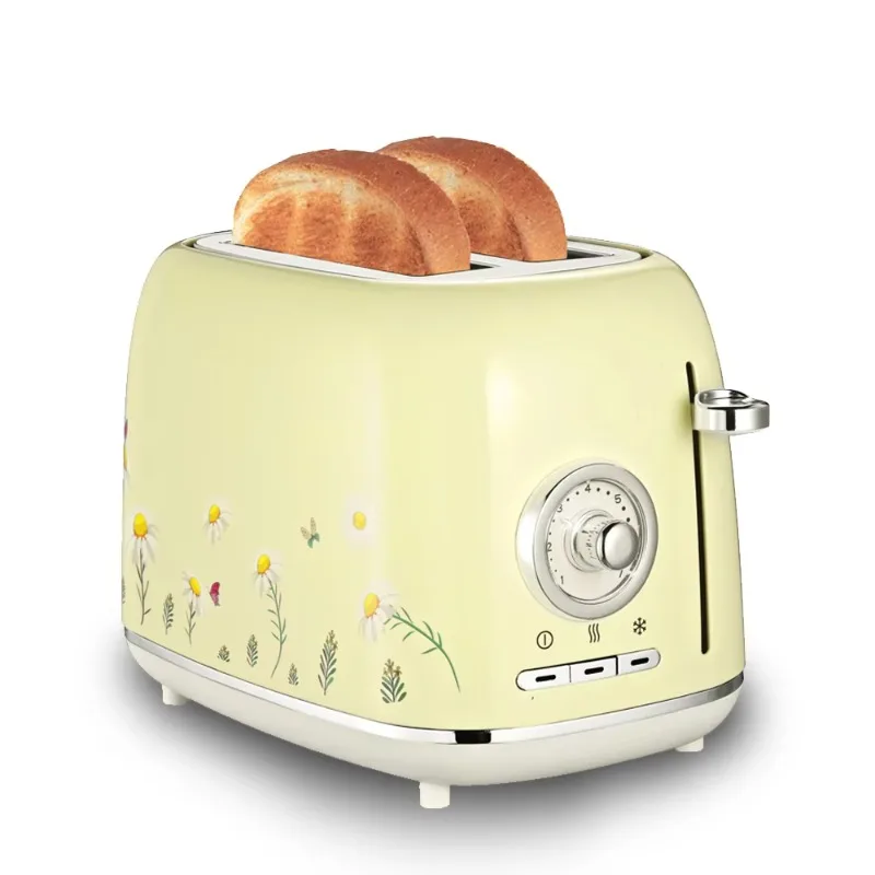 2 slices of bread toaster 2024 cream bread maker round retro toaster
