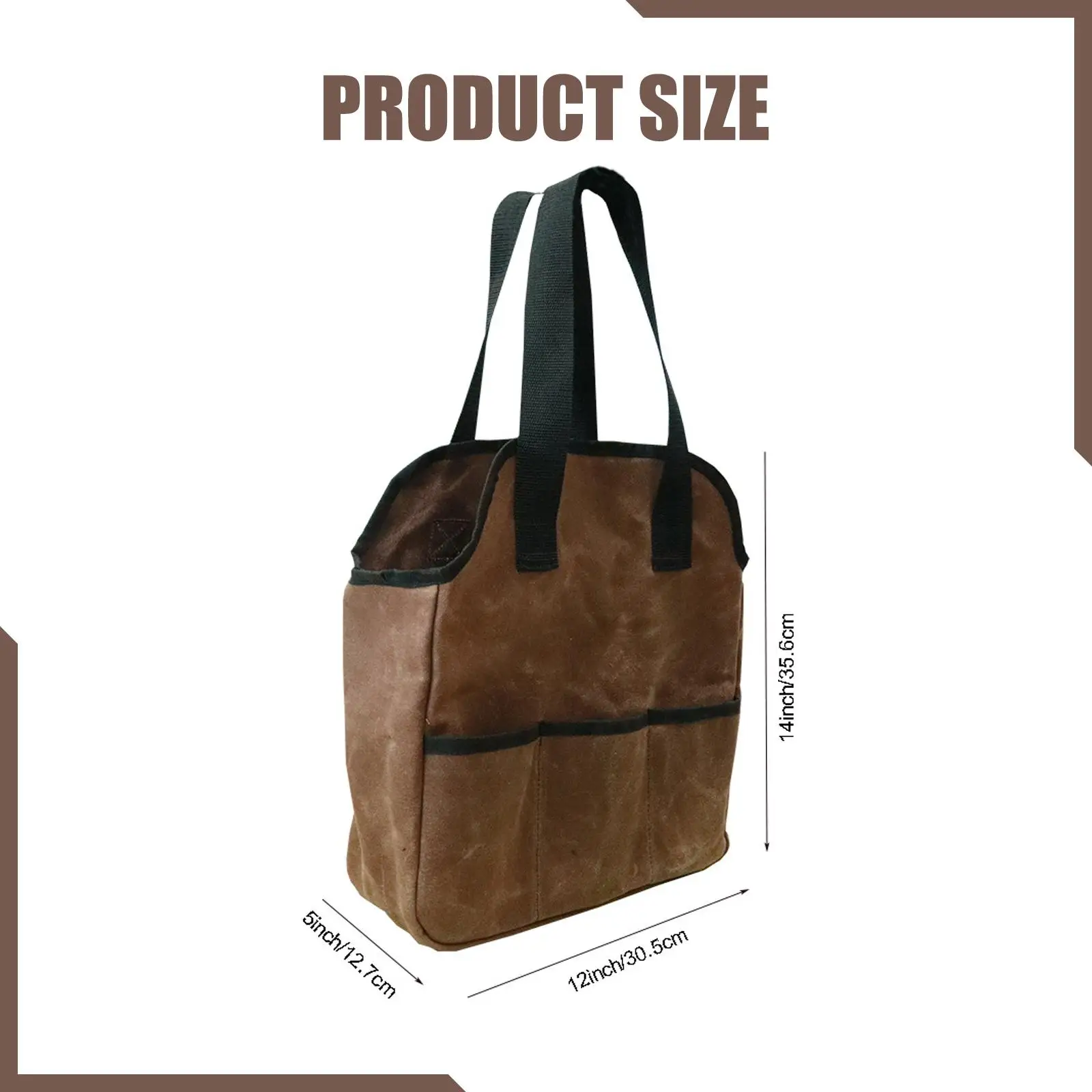 プロ仕様ツールバッグ-キャリア-ワックスドキャンバス-多ポケット-大容量トートバッグ-ガーデンツールやdiy用品用