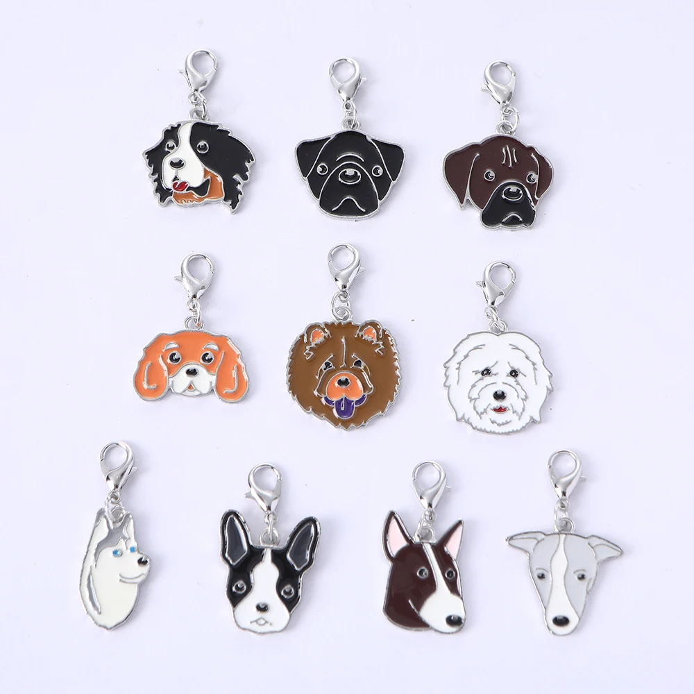 10 Pcs Metal Key Ring Cute Animal Cartoon Keychain Lovely Dog Shape Key Holder Fit Women Men Kids Keys Accessories