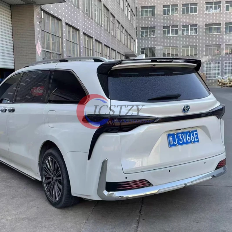 For Toyota Sienna Spoiler 2021 2022 2023  ABS Glossy Black Trunk Lip Wing
