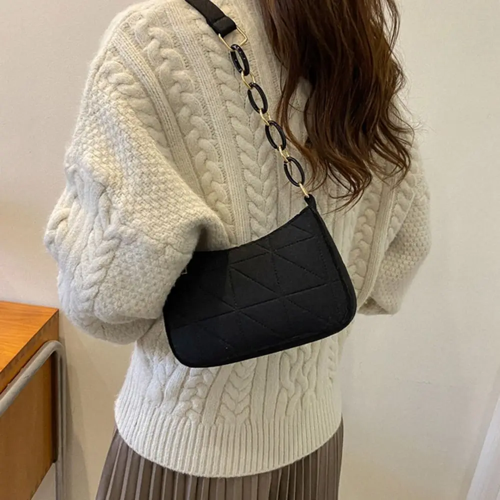 Solid Color Shoulder Bag Fashion Casual Mini Handbag Lightweight Felt Clutch Purse Women Girls