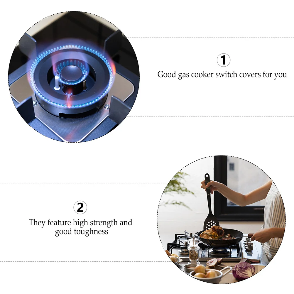 

6pcs Gas Stove Knob Covers High Temperature Resistant Safety Protector For Kitchen Oven Grill Control Knobs Childproof Guard