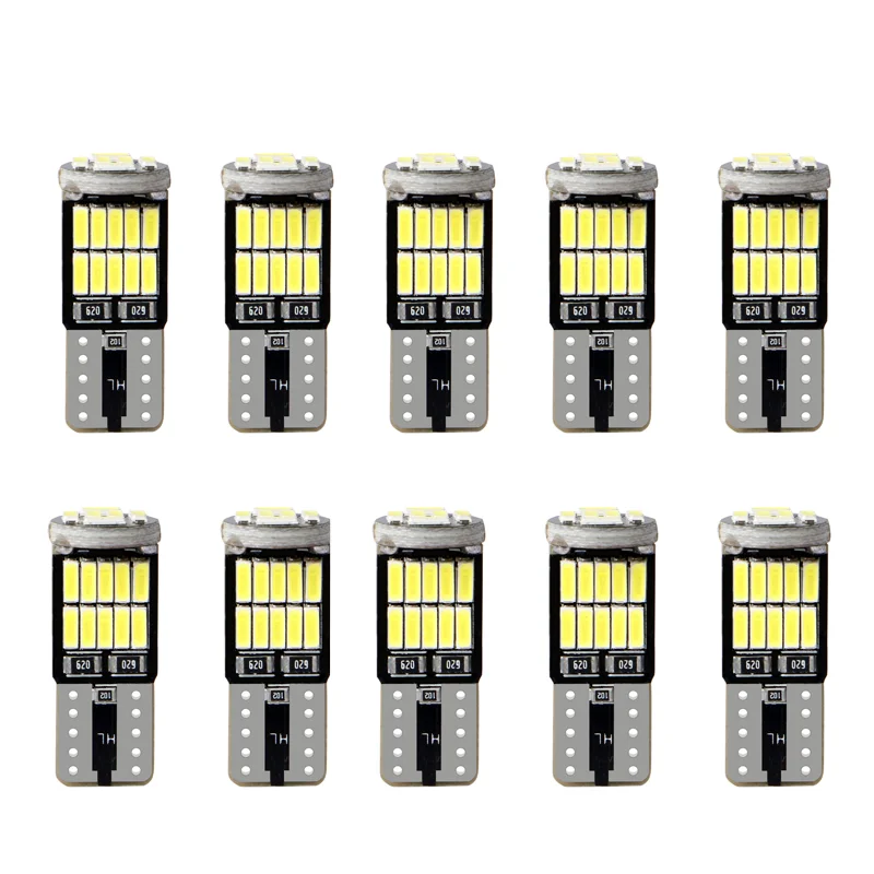 2/6/10pcs T10 W5W 194 501 Led Canbus No Error Car Interior Light T10 26 SMD 4014 Chip Pure White Instrument Lights Bulb Lamp