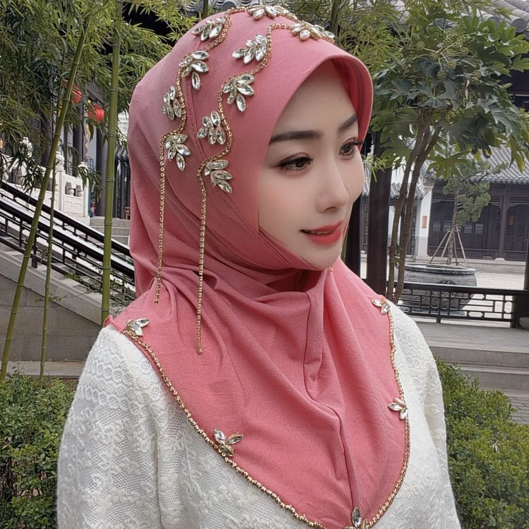 

12 colors Fancy Sweet Girls Muslim Lady Elegant Easy Hat Hijab