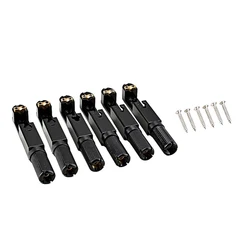 Black Single Headless Guitar Bridge Headless Fanned Fret -Single Fixed Brass Fan Bridges for 6 String Electric Guitar